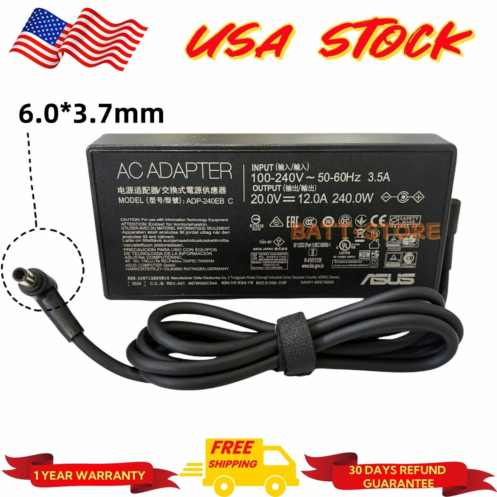 6.0*3.7mm Original AC Adapter Charger ADP-240EB B ADP-240EB C for ASUS UX582HS
