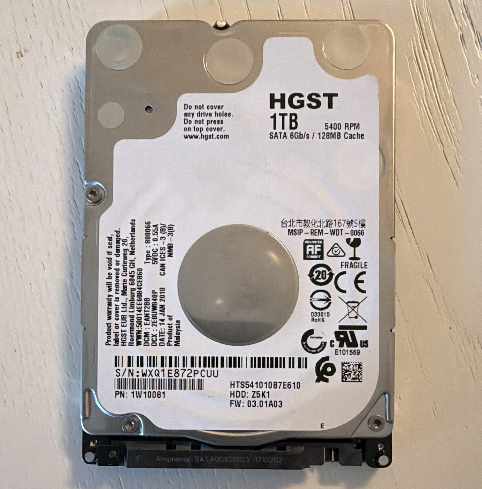 HGST Travelstar 1TB 2.5in SATA III Laptop