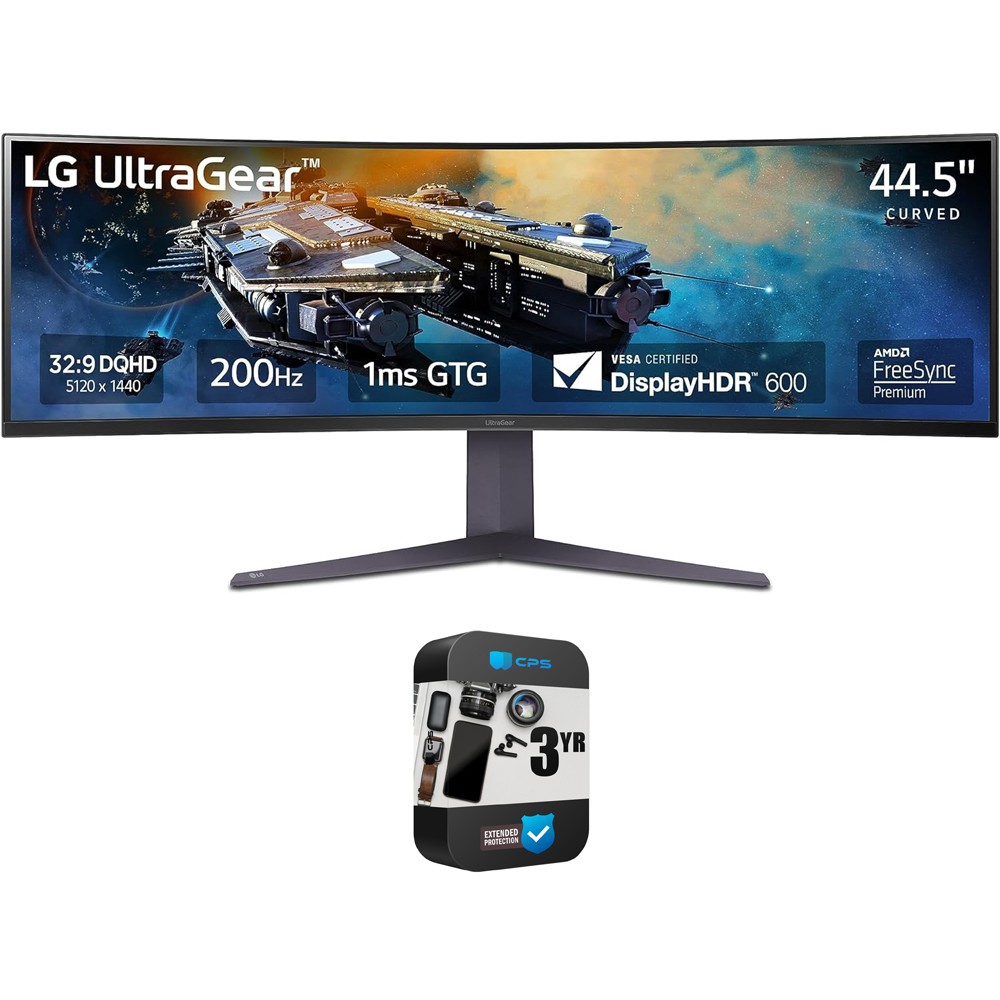 LG 45GR75DCB 45" Ultragear Curved Gaming Monitor w/ 3 Year Warranty Bundle