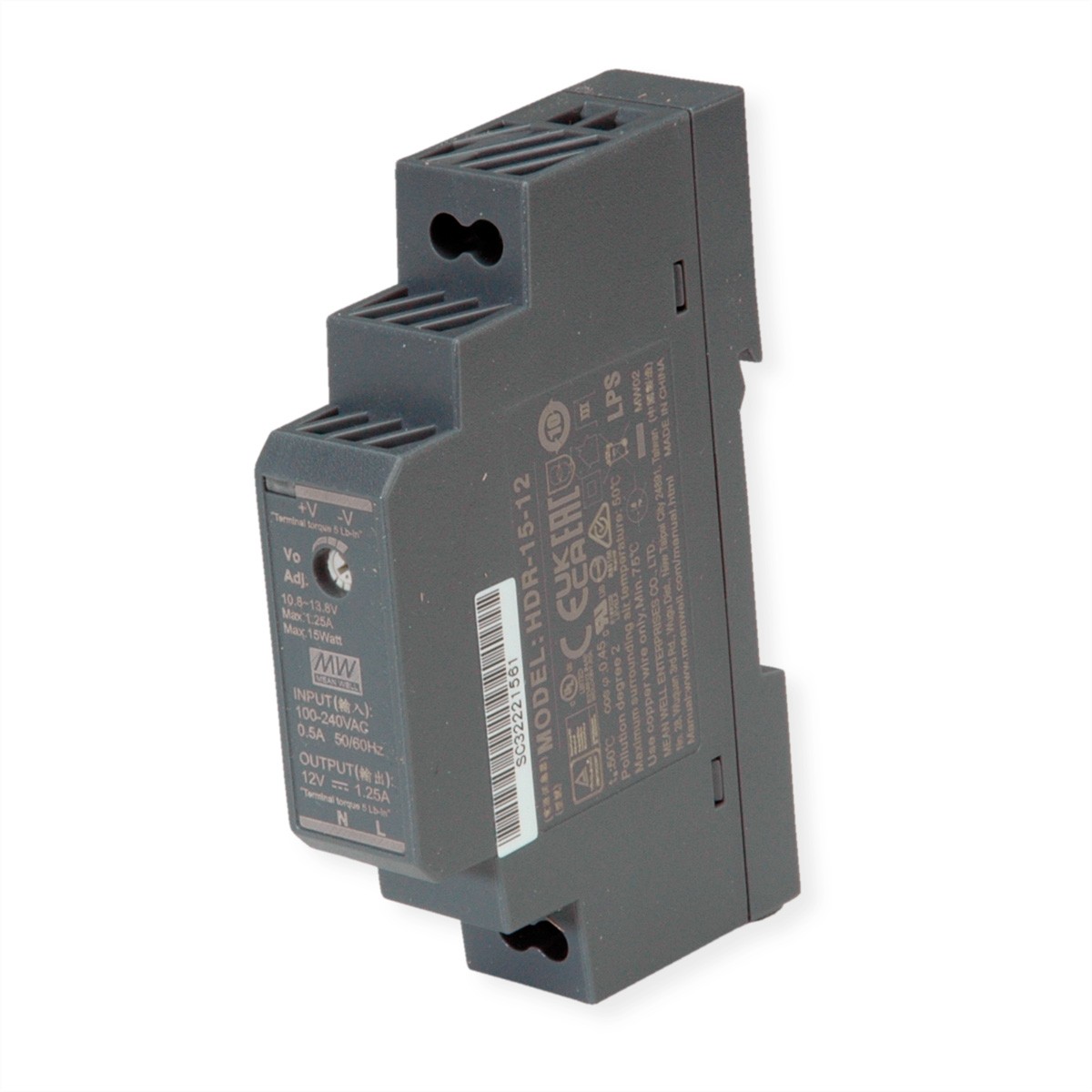 Meanwell MEAN WELL HDR-15-12 85 264V 15W 12 1 25A 54 5mm 90 ~D~