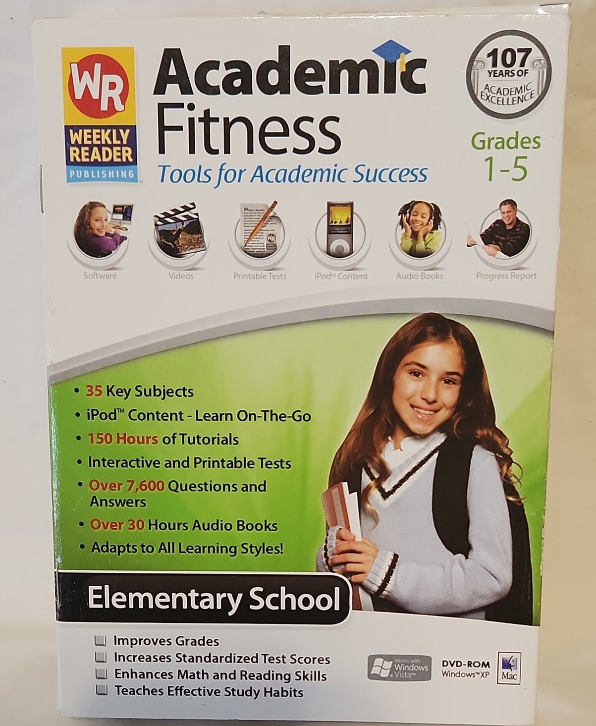 Weekly Reader Academic Fitness Software Grades 1-5 Windows Vista/XP/MAC