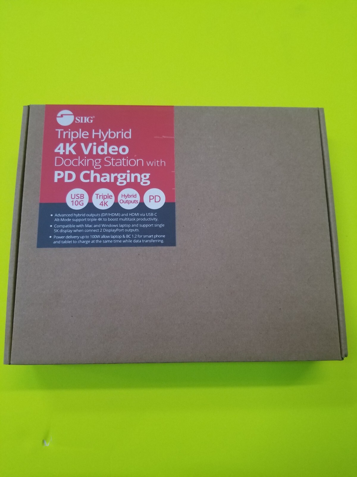 SIIG JU-DK0P11-S1 Triple Hybrid 4K Video Docking Station PD Charging