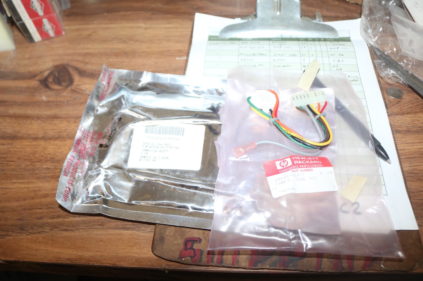 NOS Hewlett Packard relay tube socket PN 09845-61672 5935-01-170-7694