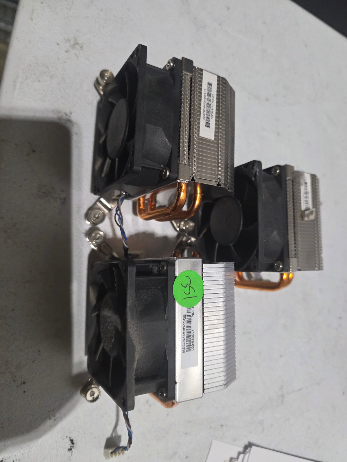 3x Genuine HP 711578-001 ProDesk 600 800 G1 SFF 4Pin CPU Fan Heat Sink Lot