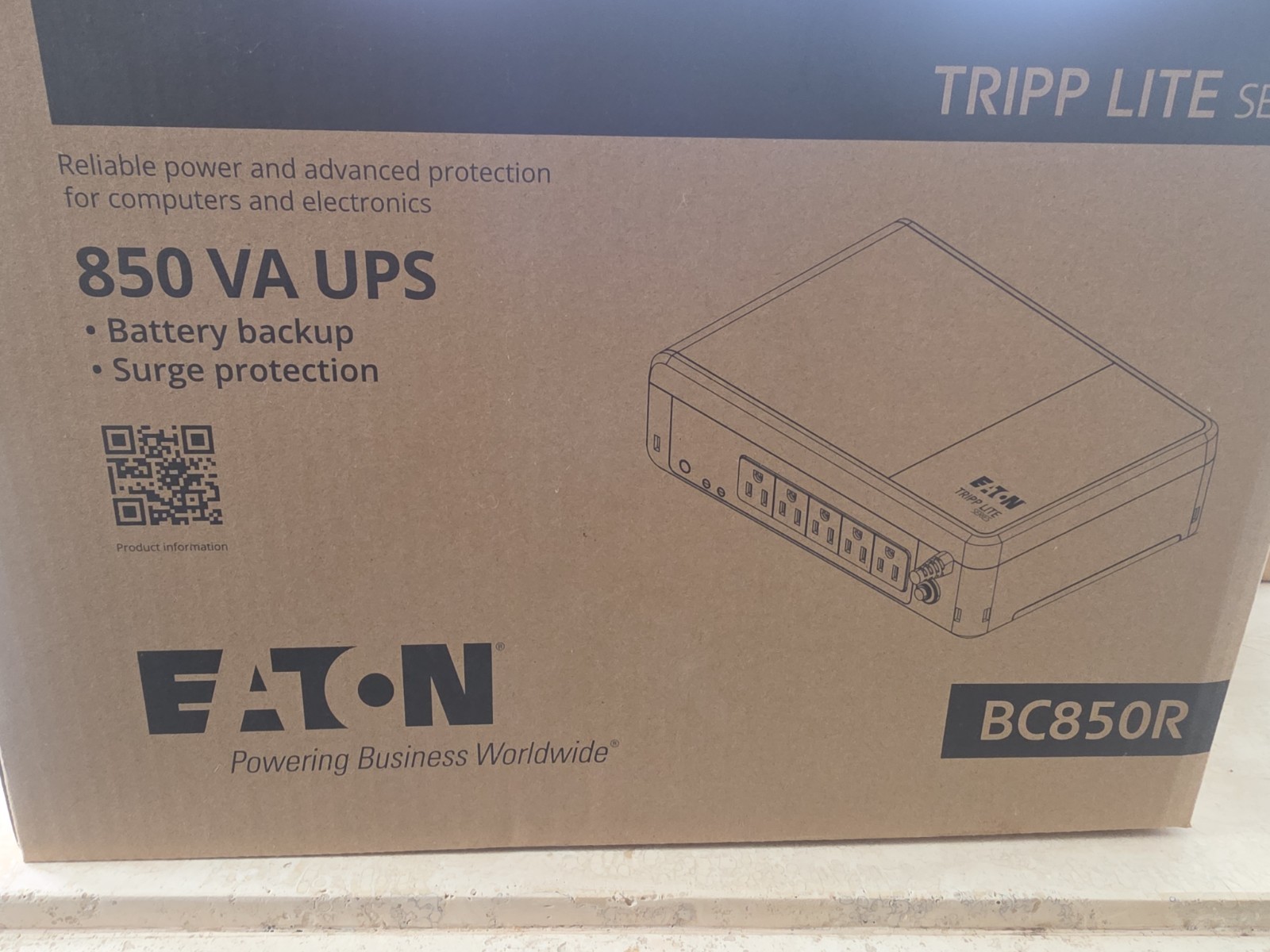 NEW Eaton Tripp-Lite BC850R 850VA 450W 120V Standby UPS Battery Backup 5-Outlet