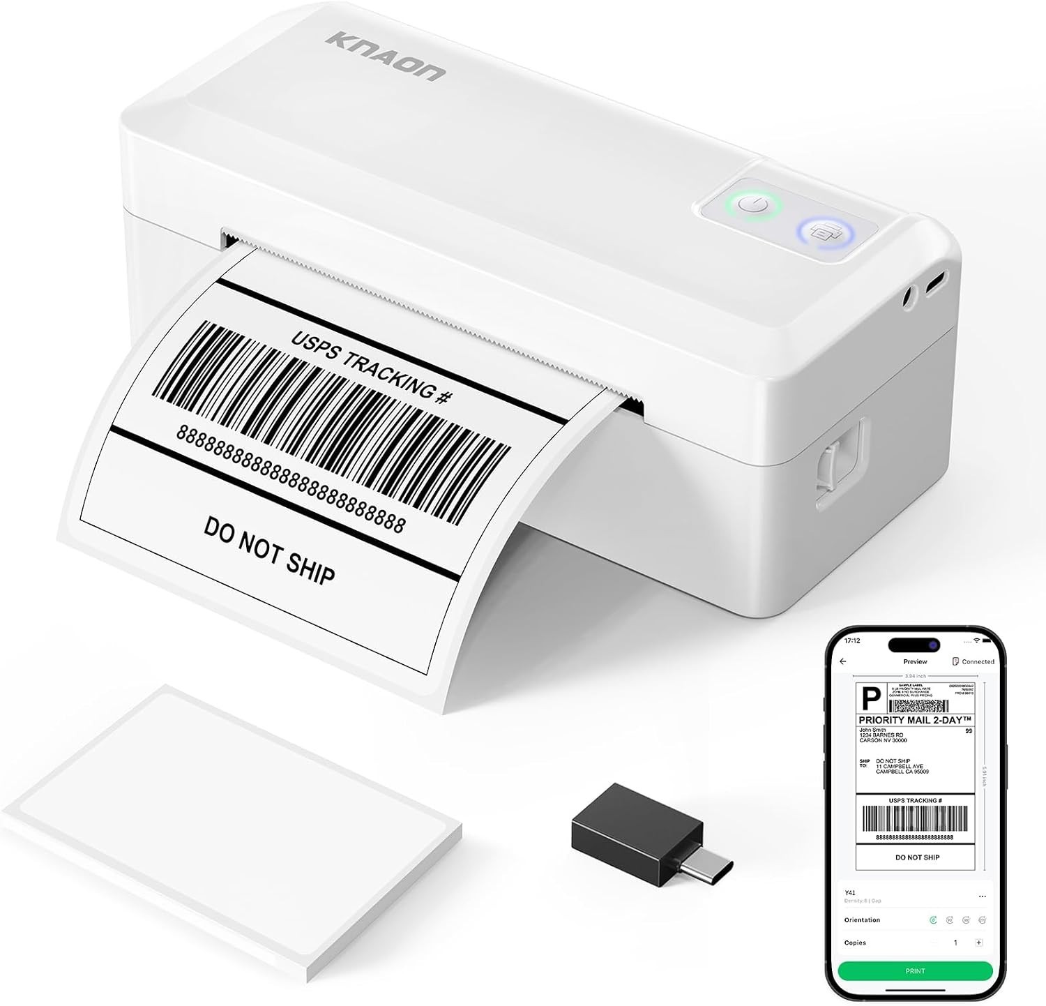 High-Speed Bluetooth Thermal Label Printer - 4x6 Portable Design for Businesses