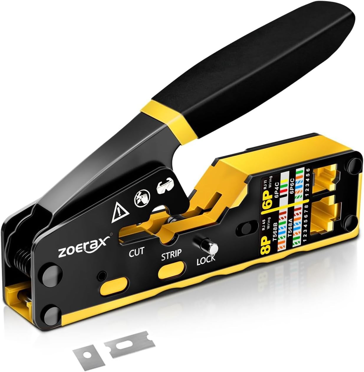 RJ45 Crimping Tool Ethernet Crimp Tool Crimper for RJ11/RJ12 Standard,RJ45 Pass
