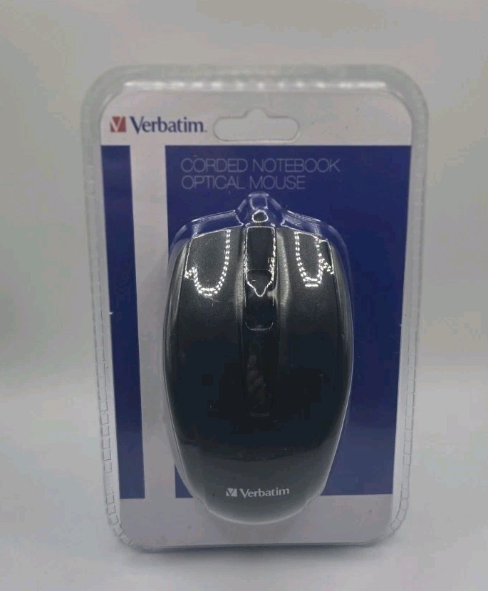 Verbatim Wired USB Computer Mouse - Ambidextrous - Black 98106 Glossy Finish