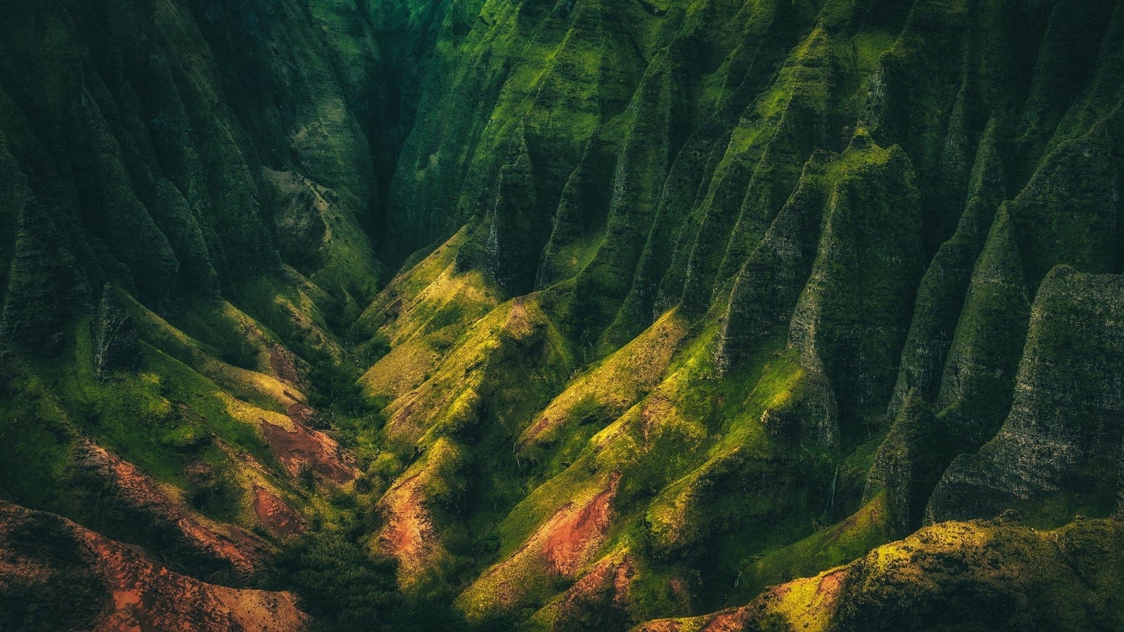 Landscape nature mountains valley shrubs kauai hawaii Custom Gaming Mat Desk