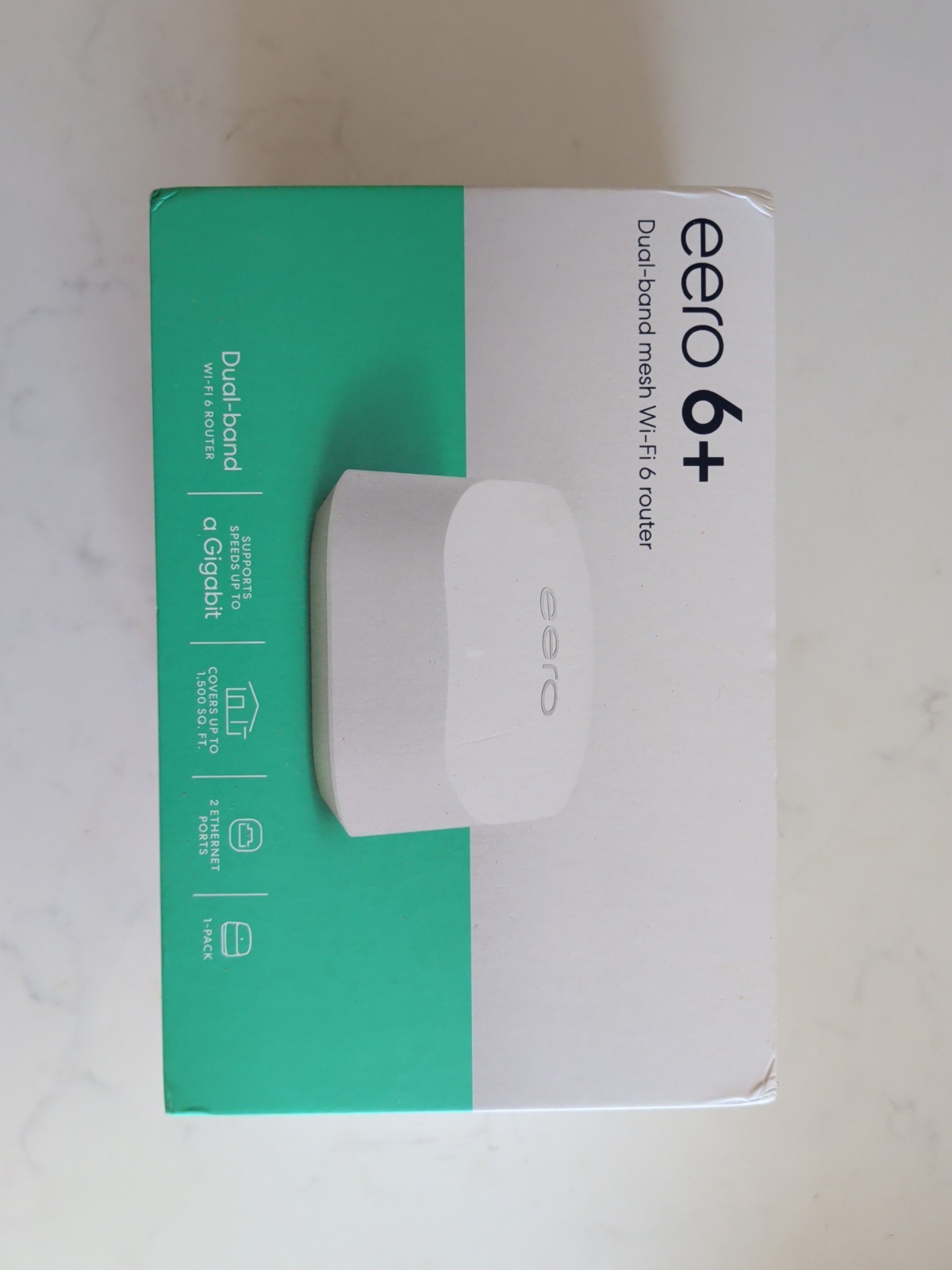 Eero 6+ R010001 Plus Dual Band Mesh Wi-Fi 6 Router w/ Cord, Tested and Working