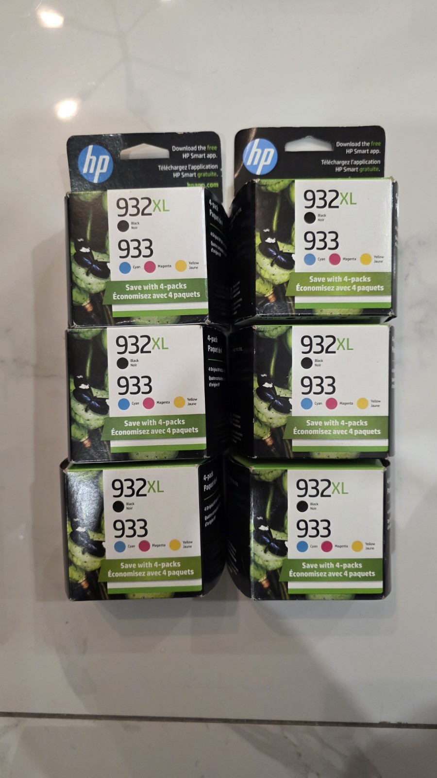 Genuine HP 932XL & 933 Ink Cartridges OEM New Sealed. Exp 27