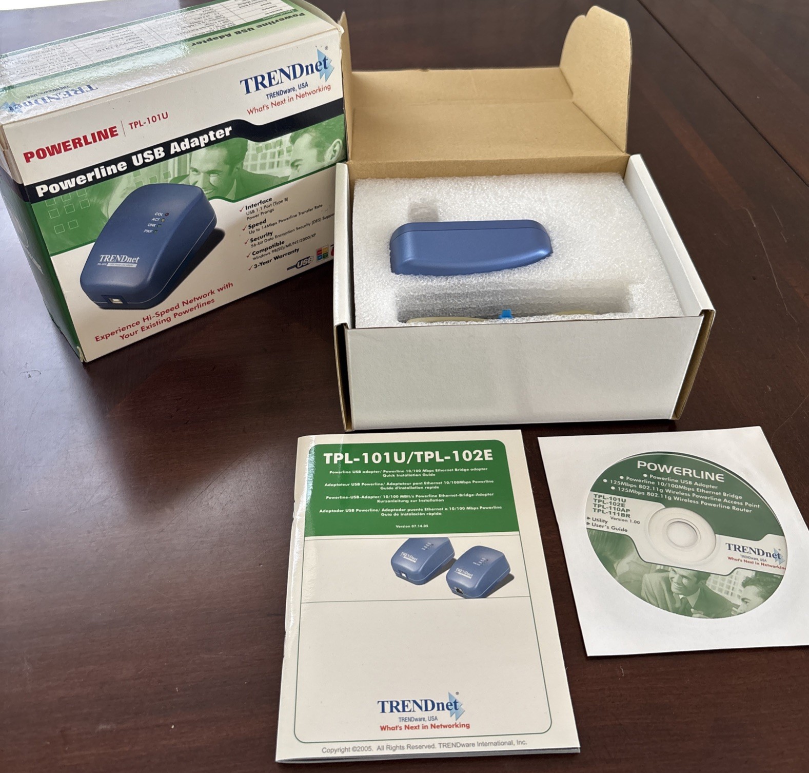 TRENDnet Powerline USB Adapter (Open Box) Never Used