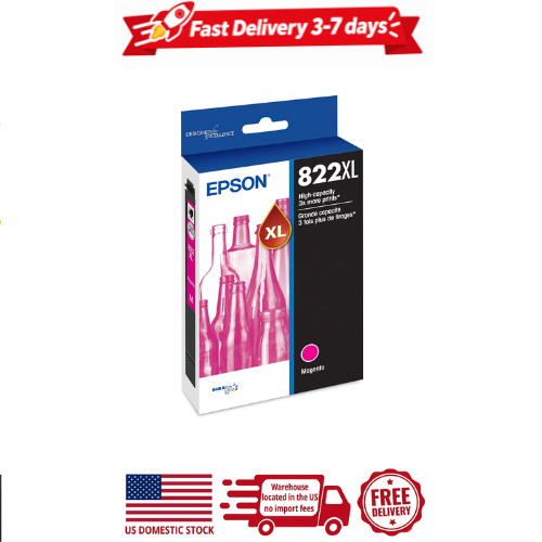 2 pack epson 822xl, magenta high-capacity ink cartridges