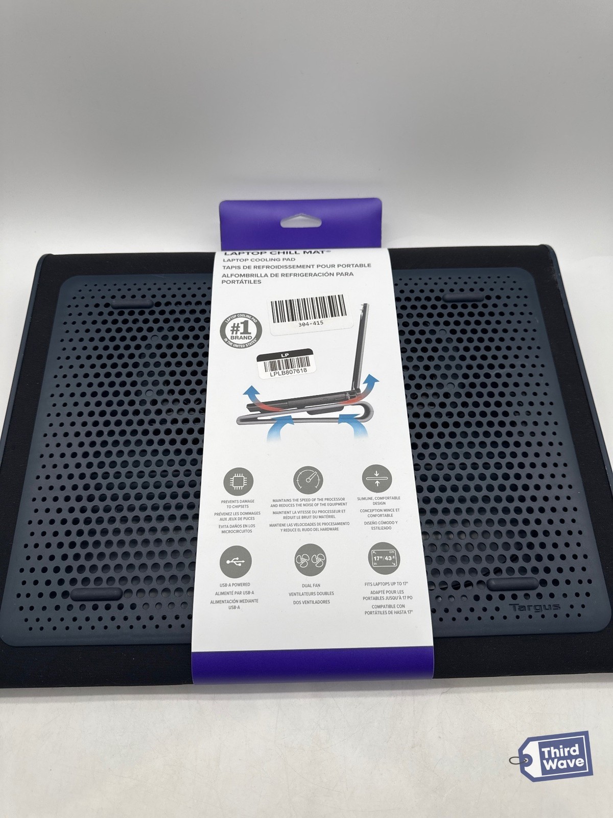 Targus Laptop Cooling Pad 17 in Dual Fan USB Powered Black AWE55US