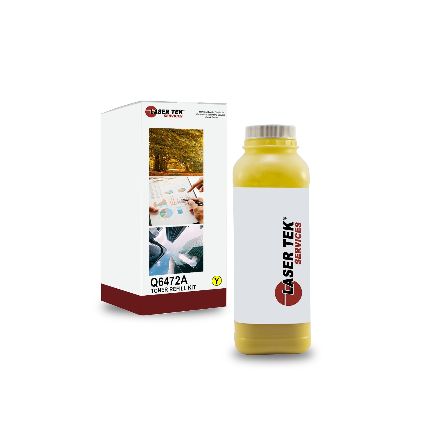 LTS 502A Q6472A Yellow Toner Refill Kit Compatible for HP LJ 3800 3800dn 3800dtn