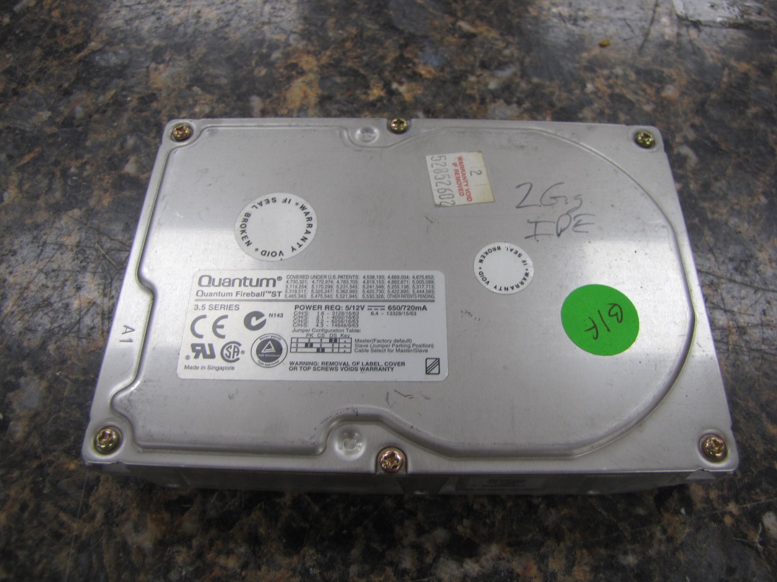 Vintage Quantum Fireball ST ST21A011 2.0GB AT 3.5 Series Hard Disk Drive - NX32