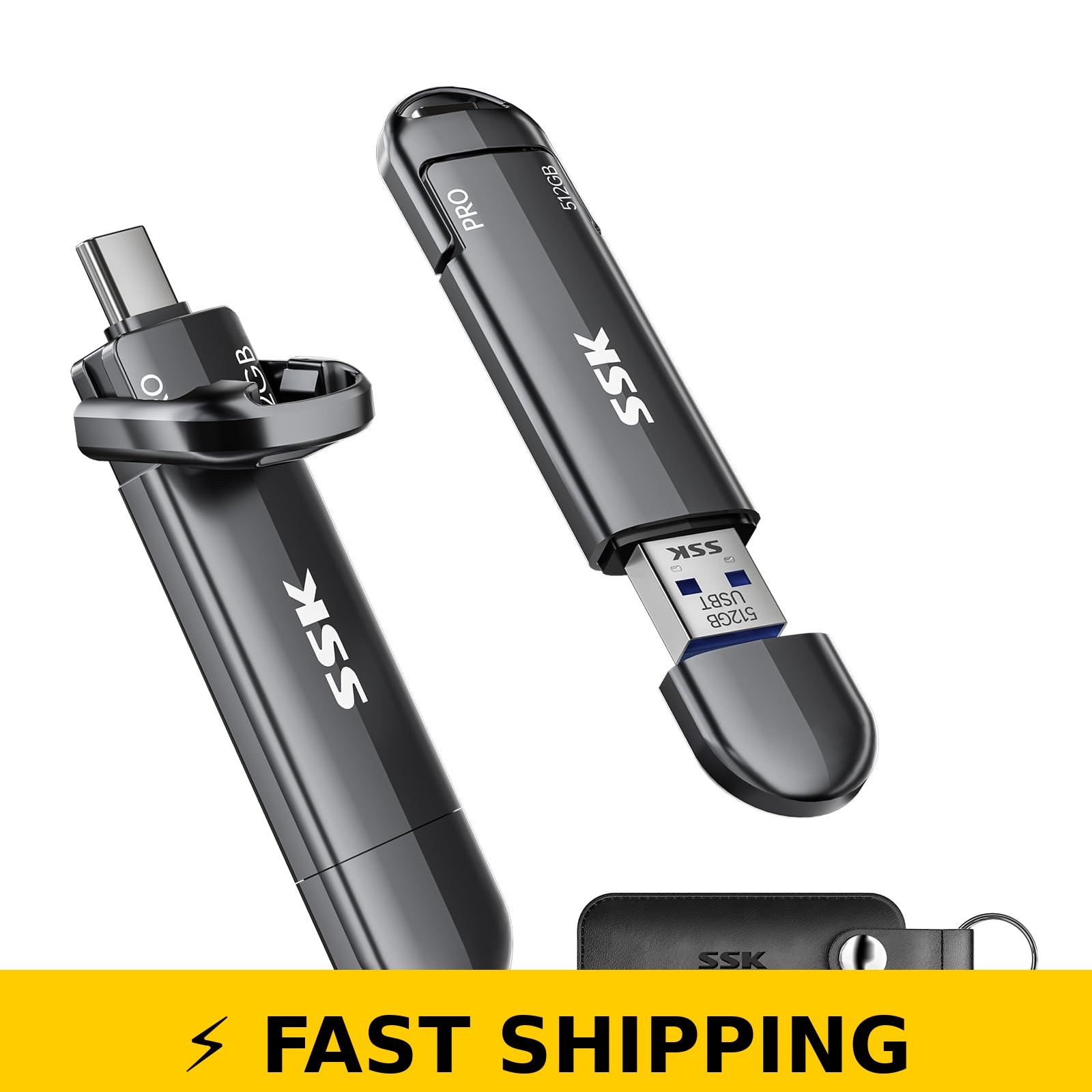 SSK 512GB USB Flash Drive SSD Dual USB-C & USB-A, 1000MB/s