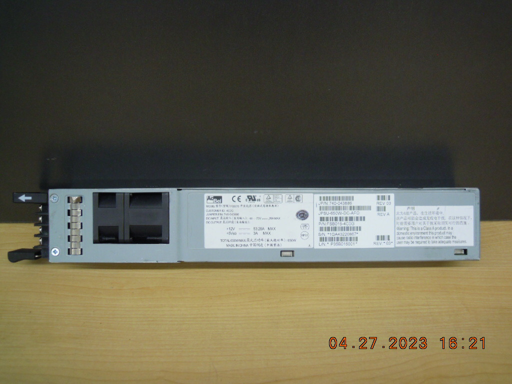 JPSU-650W-DC-AFO Juniper 650W DC Power Supply 740-043886 EX4550 QFX3500 #A10
