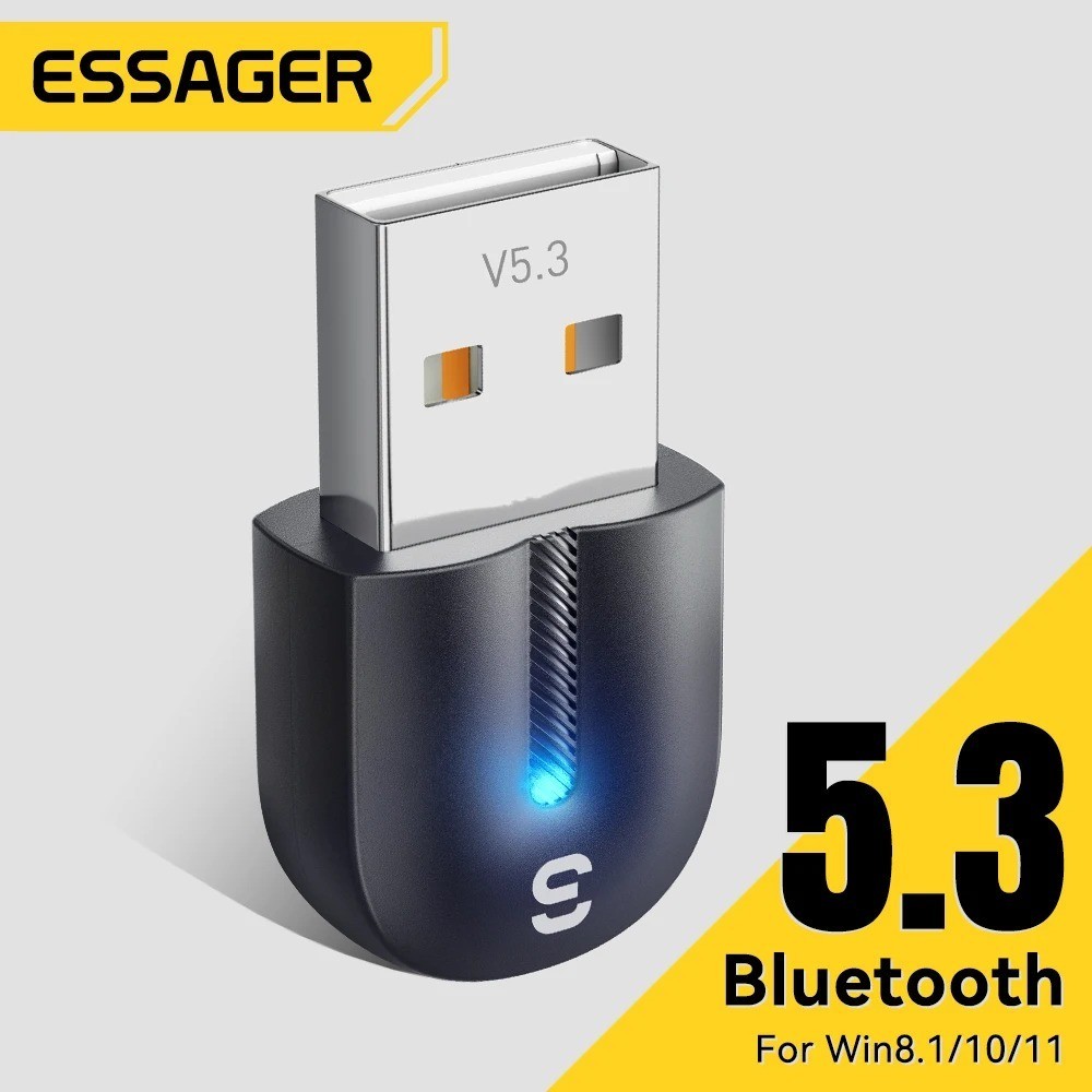 Essager USB Bluetooth 5.3 Adapter Aux Audio Receiver Transmitter For PC Speaker