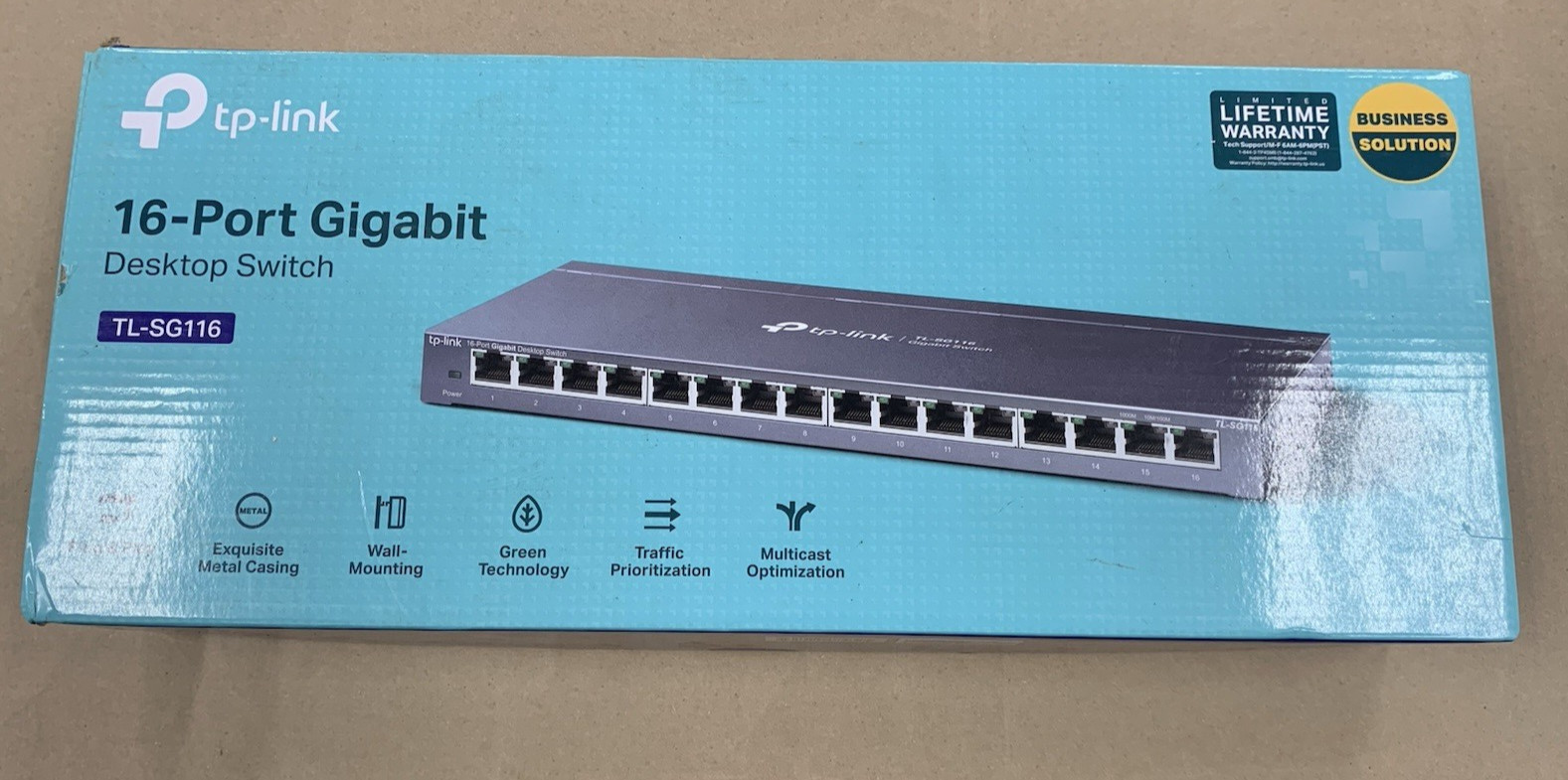 TP-LINK TL-SG116 16-Port Gigabit Unmanaged Desktop Switch RJ-45