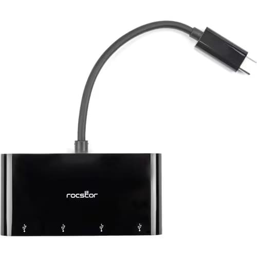 Rocstor Y10A228-B2 Premium Portable 4 Port Hub - USB-C to 4x USB-A Slim Hub