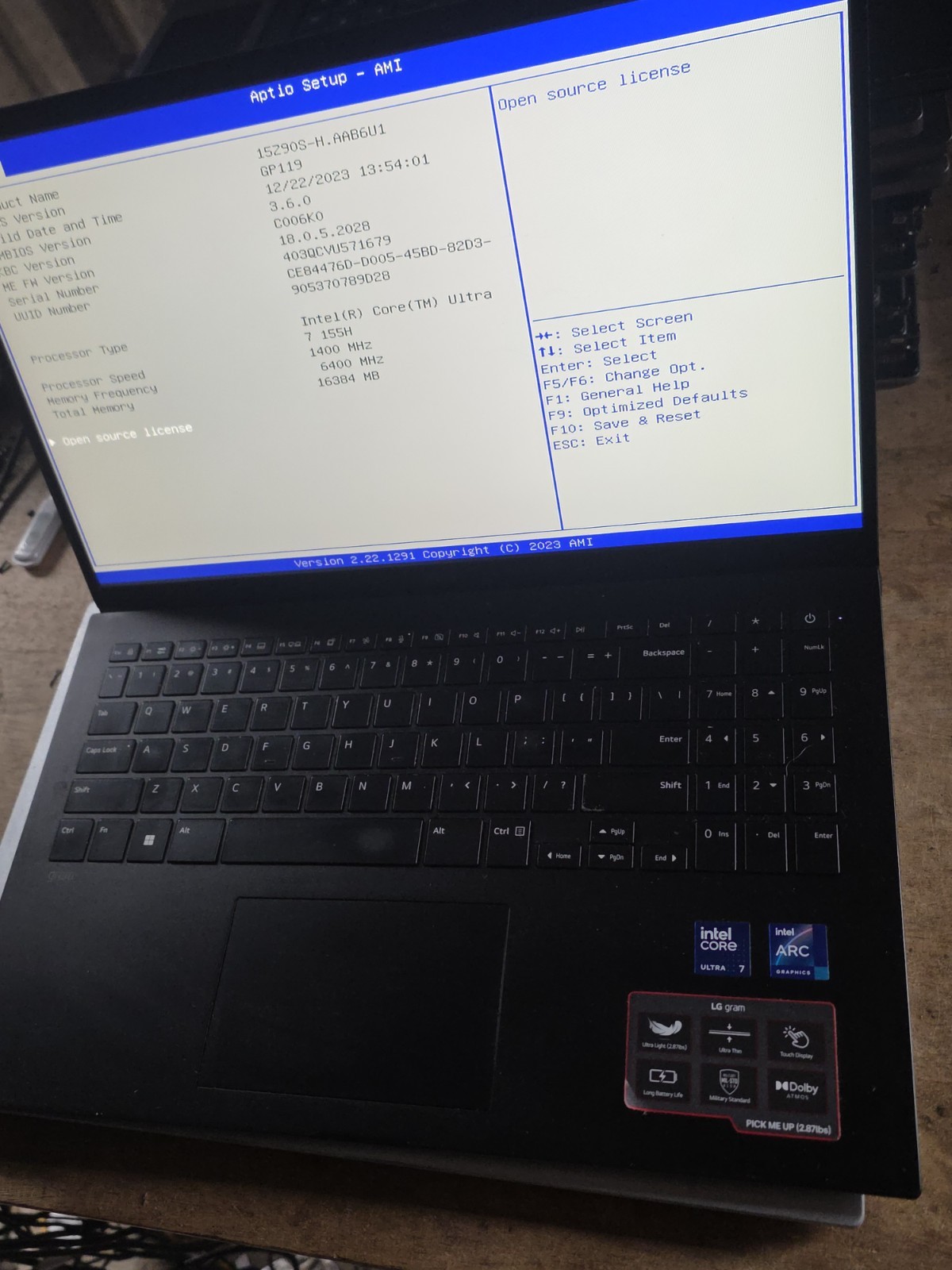 LG Gram 15Z90S 15.6" FHD Touch Ultra 7 Processor 155H 16GB 1TB SSD Good