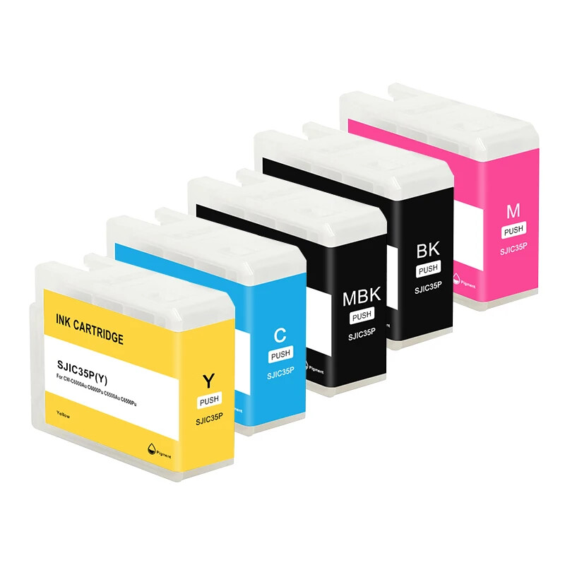 SJIC35P ink cartridge with chip For Eps CW-C6000/C6500 Color Label Printer 1set