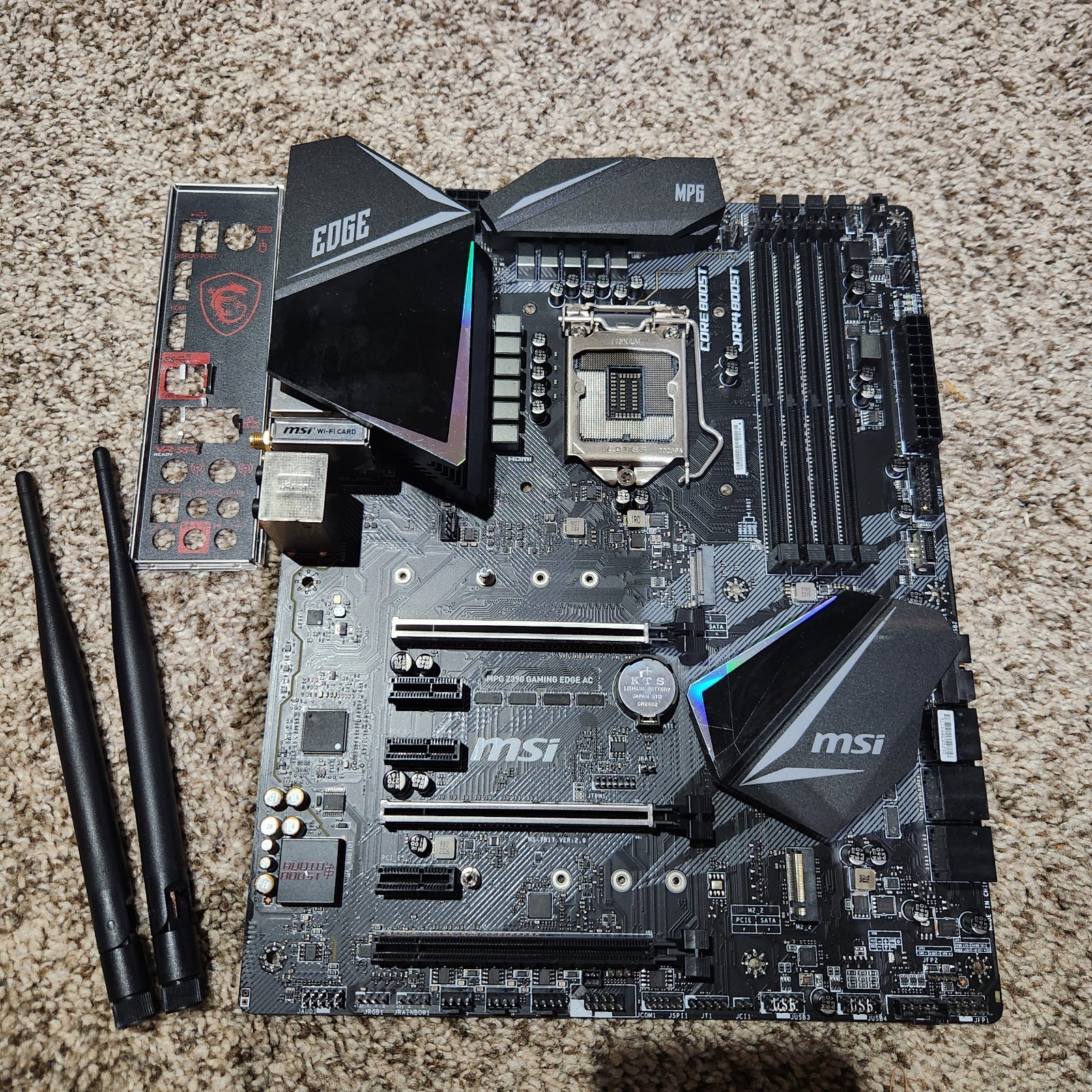 MSI MPG Z390 GAMING EDGE AC ATX Intel LGA1151 DDR4 WiFi I/O Shield