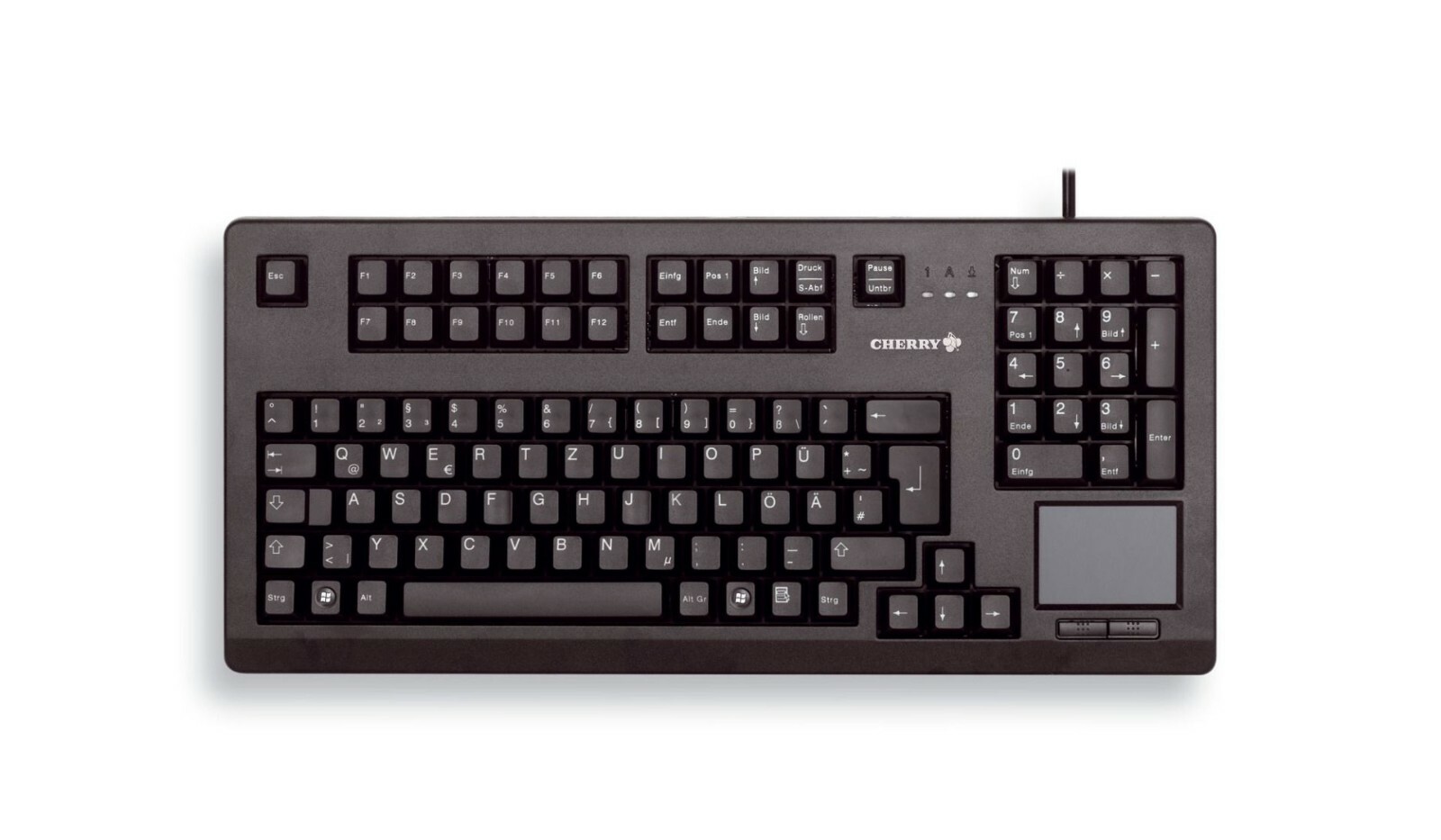 CHERRY ELECTRICAL G80-11900LUMEU-2 Black Compact Keyboard with Built-In Touchpad