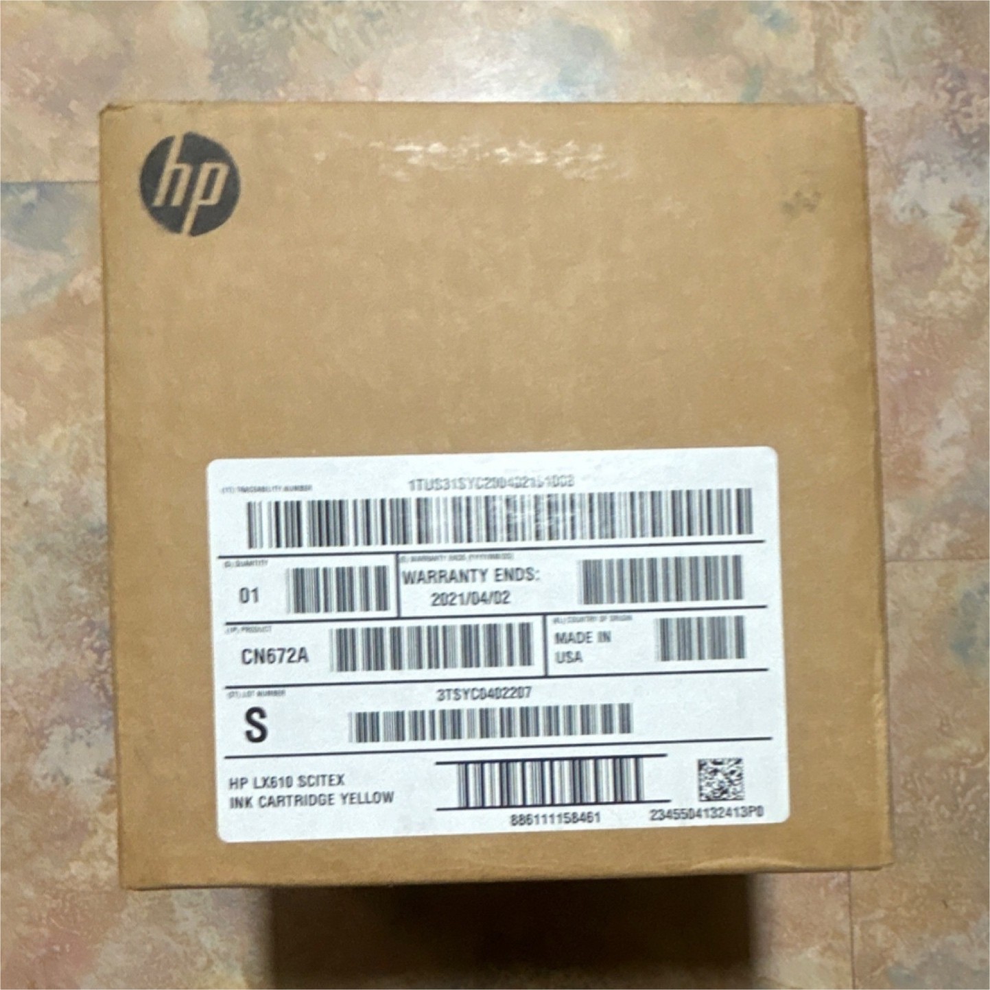 HP LX610 Scitex Genuine Original Yellow Inkjet Ink Cartridge CN672A For HP