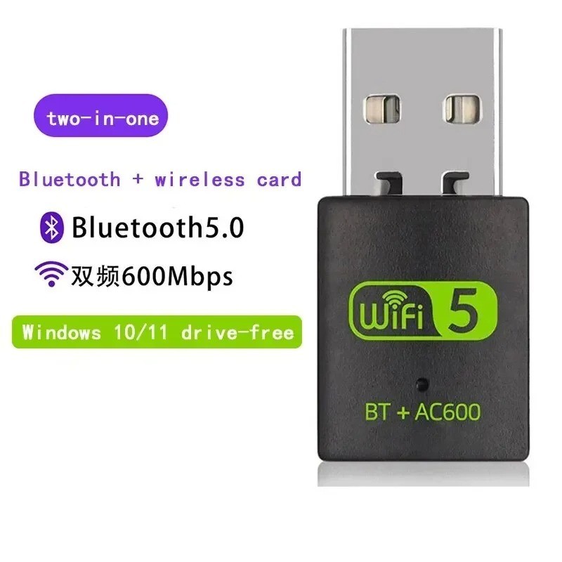 USB WiFi Bluetooth Adapter 600Mbps Dual Band 2.4/5Ghz Wireless Network Receiver