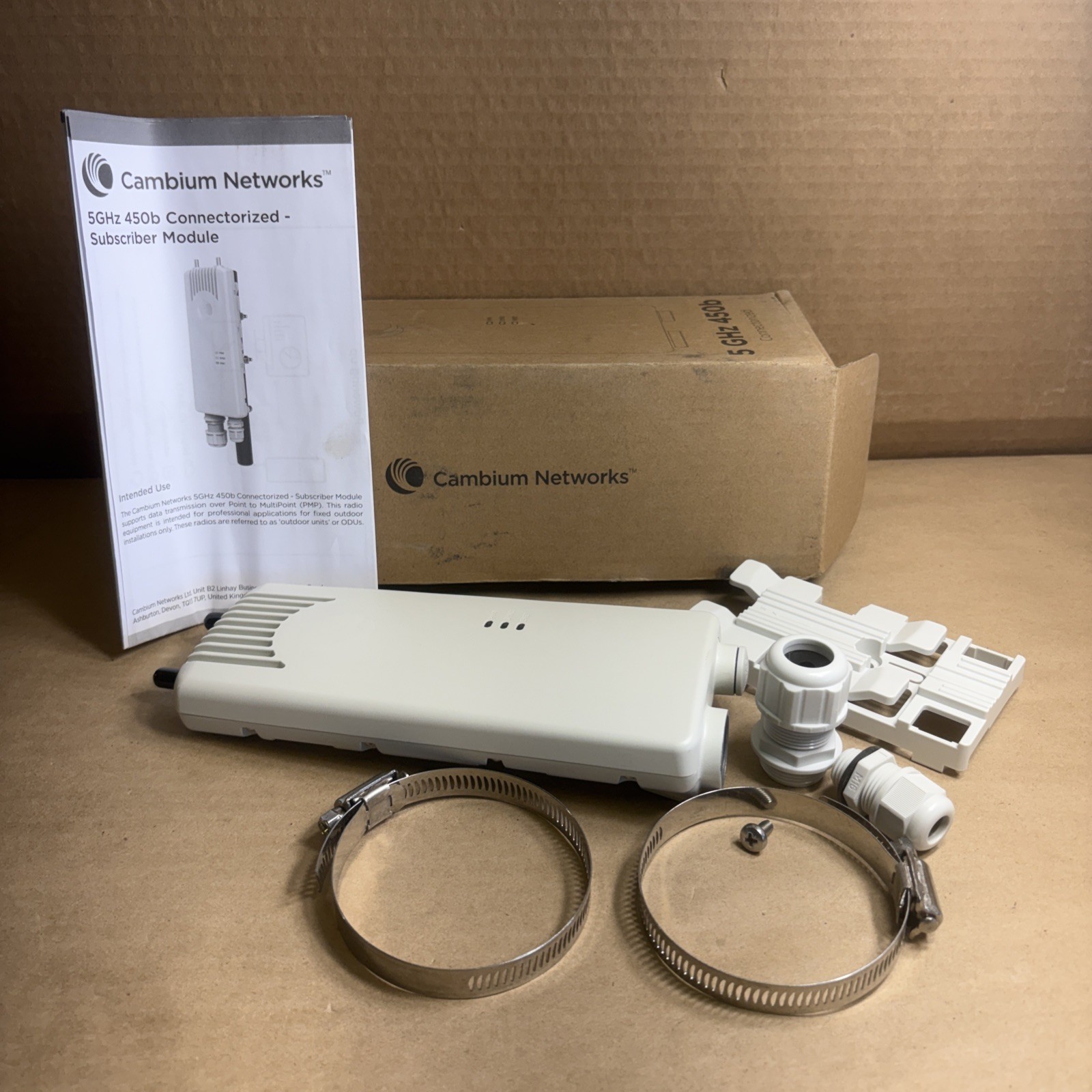 NEW IN BOX: Cambium Connectorized Subscriber Module. W/ Adapter P# C050045B042A