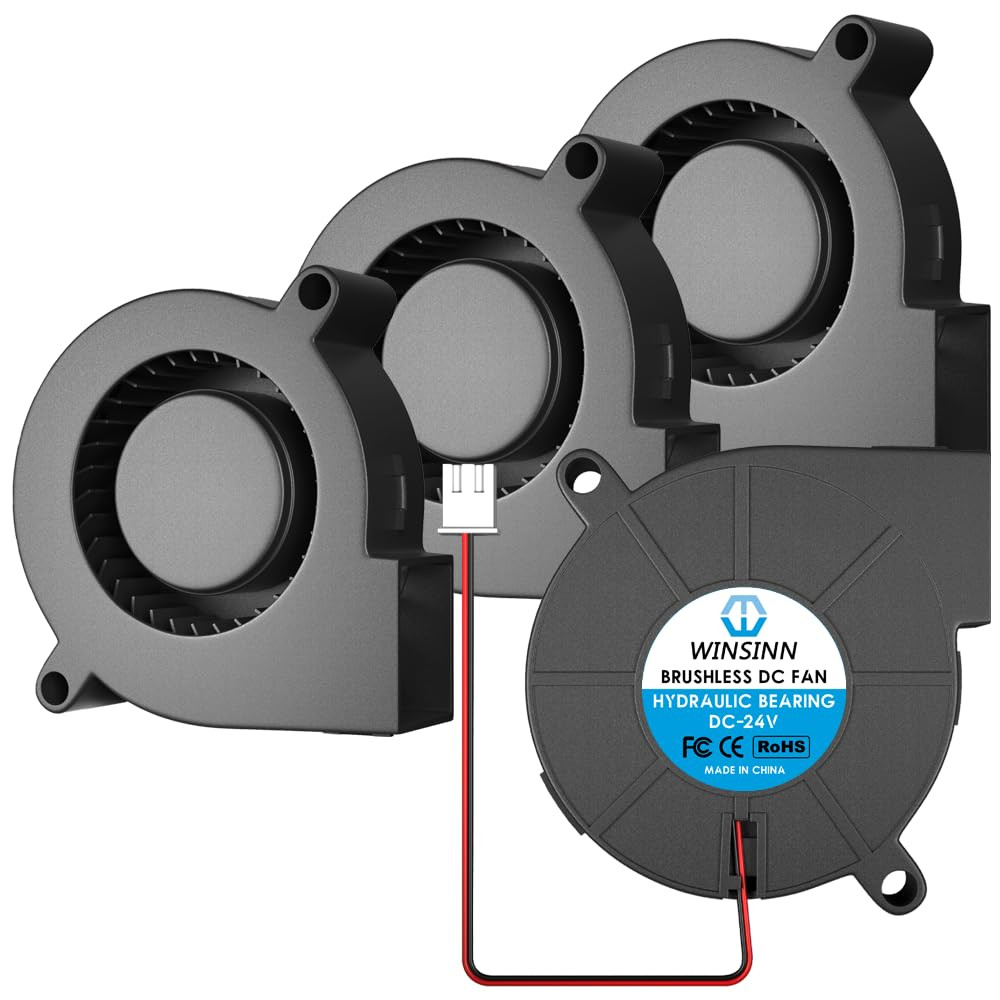 50Mm 5015 Blower Fan 24V, 3D Printer 24 Volt Fans Blower Turbine Turbo Hydraulic