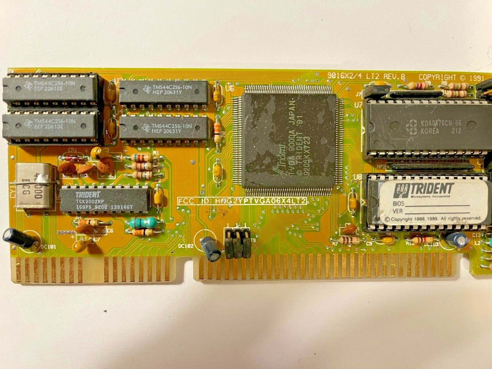 VINTAGE TRIDENT TVGA9000A 512K 16 BIT ISA VGA CARD 9016X2/4 LT2 REV B MXB7