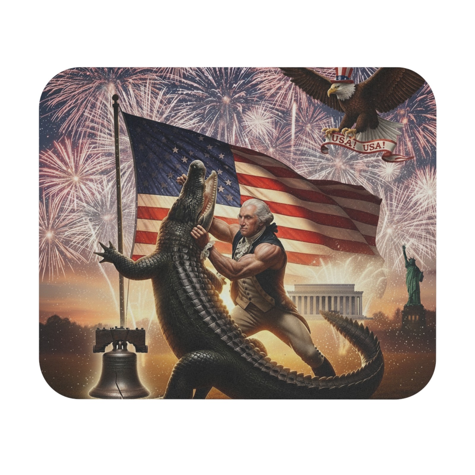 George Washinton Humbles Alligator Funny Patriotic Mouse Pad, Great Gift