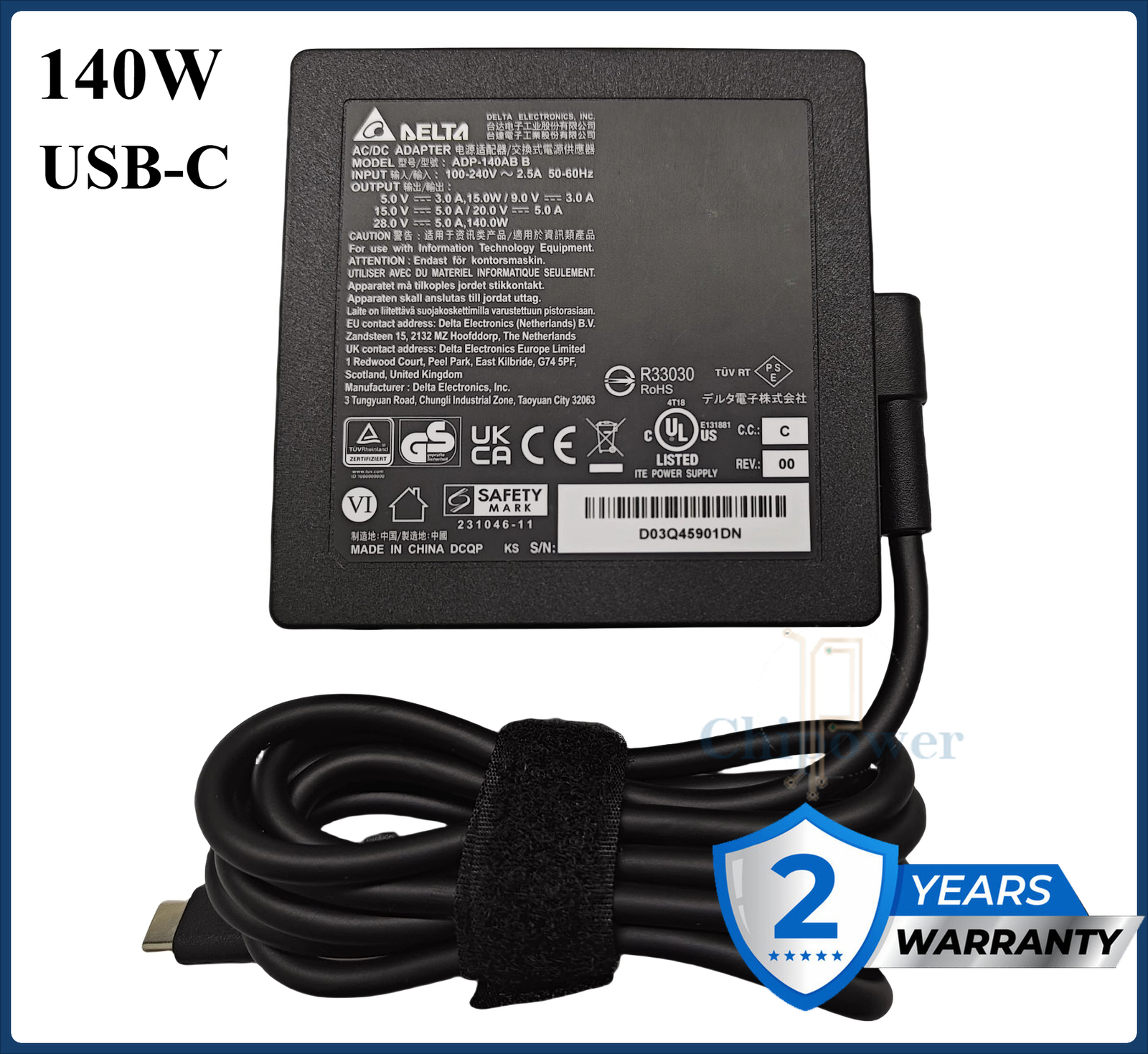 Original MSI Prestige 16 AI Studio B1VGG-090US Adapter Delta 28V 5A Power Supply