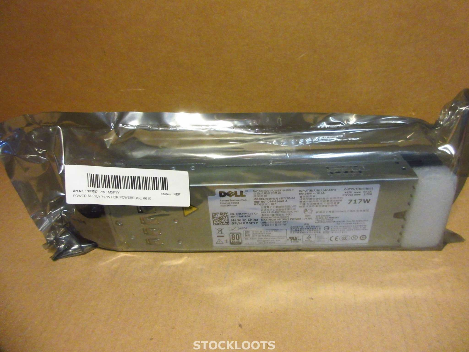 Dell M5FYY 717 Watt Redundant Power Supply For Poweredge R610 REFURBISHED IN BAG