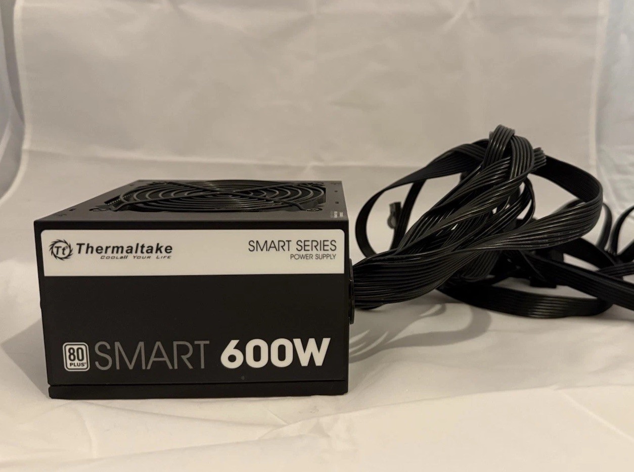Thermaltake Smart 600W ATX Power Supply 24-Pin PSU, Black