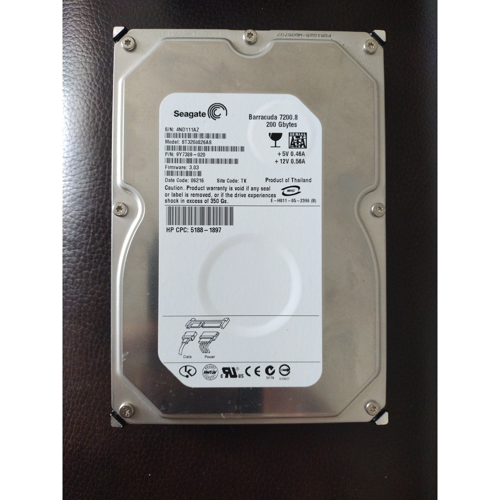 Seagate Barracuda 7200.8 200GB 3.5" SATA Desktop PC Hard Drive ST3200826AS HDD