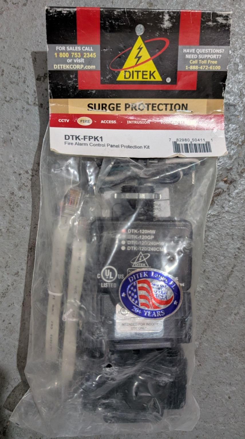 Ditek DTK-FPK1 Fire Alarm System Power And Dialer Surge Protector