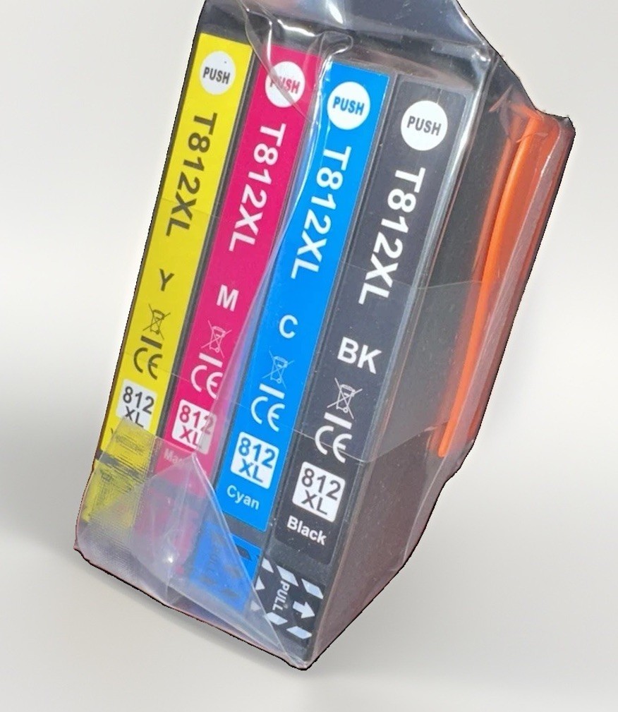 T812XL Ink Cartridge Set for Epson~ 4 Pack - Black,cyan,magenta,yellow