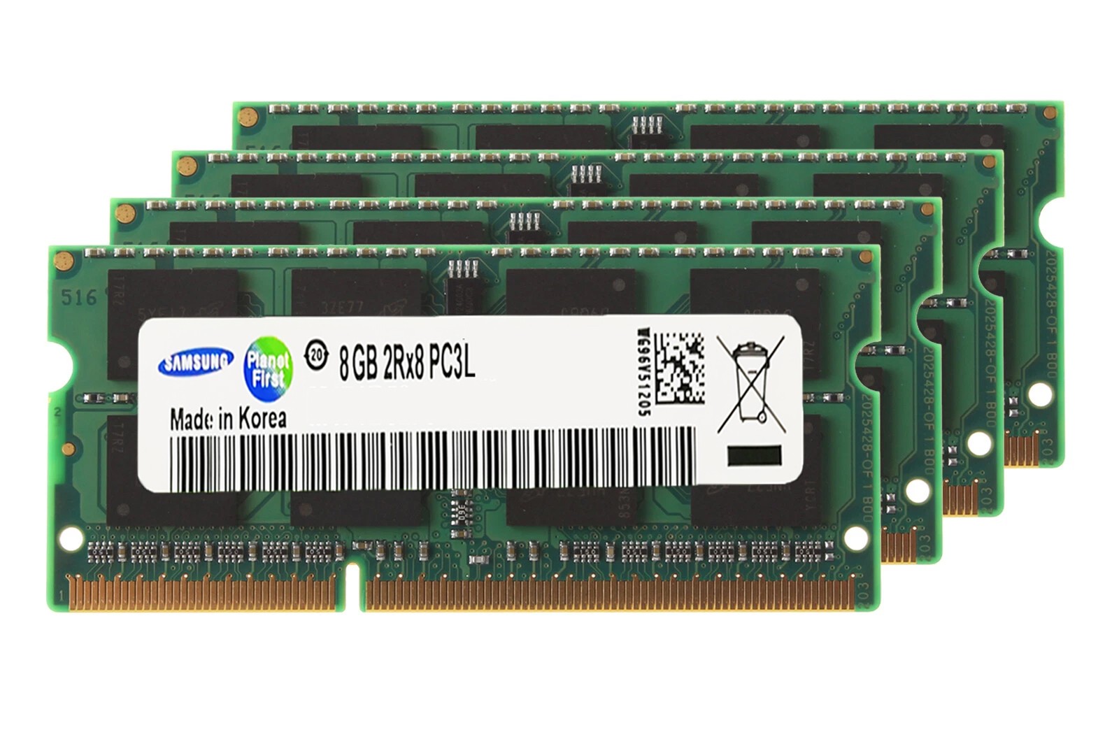 Samsung DDR3L 32GB KIT 4x8GB 1600MHz PC3-12800S SODIMM Laptop memory RAM 1.35V