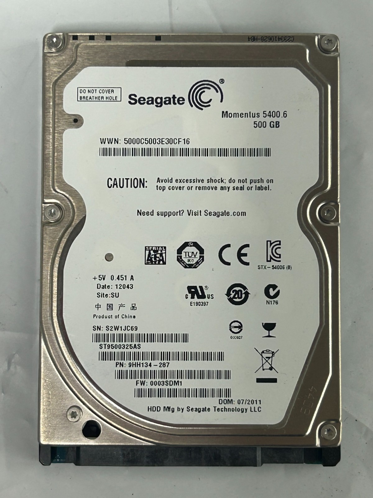 Seagate Momentus 5400.6 500GB Internal 5400RPM 2.5" (ST9500325AS) HDD
