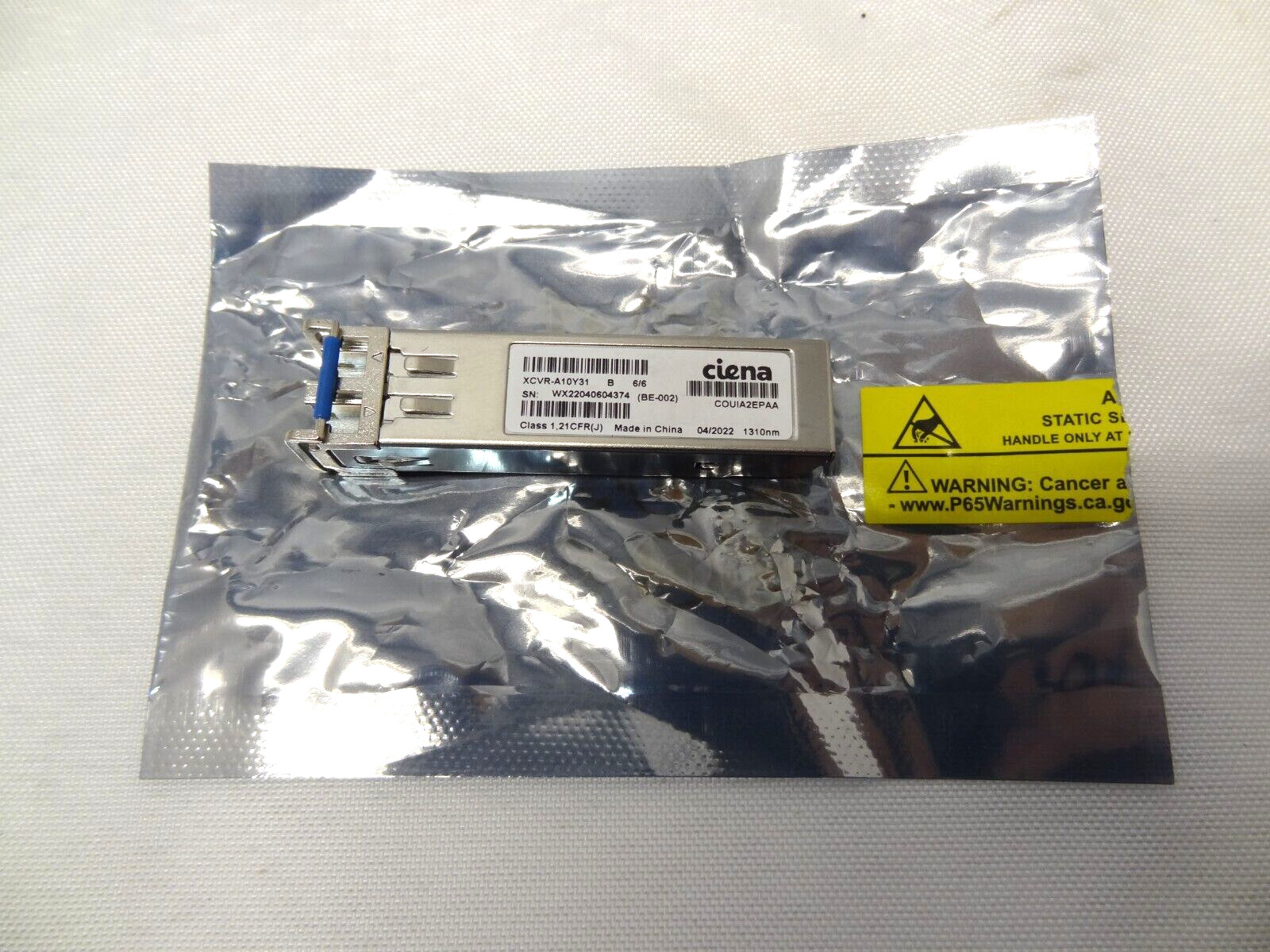 Ciena XCVR-A10V31 B 10GBE 10KM 1310NM  1000Base-LX Transceiver Grade A