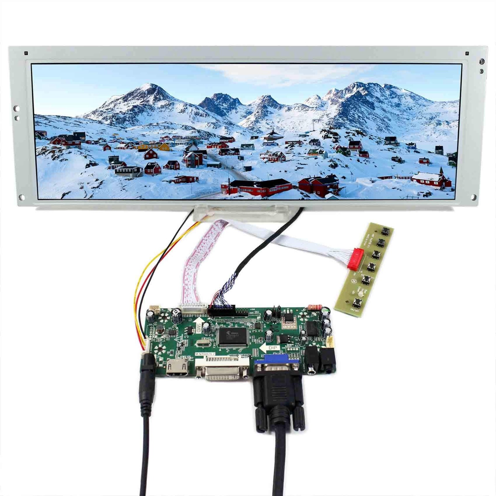 VSDISPLAY 14.9" 1280x390 LCD Screen LTA149B780F with DVI VGA H/D Controller |...