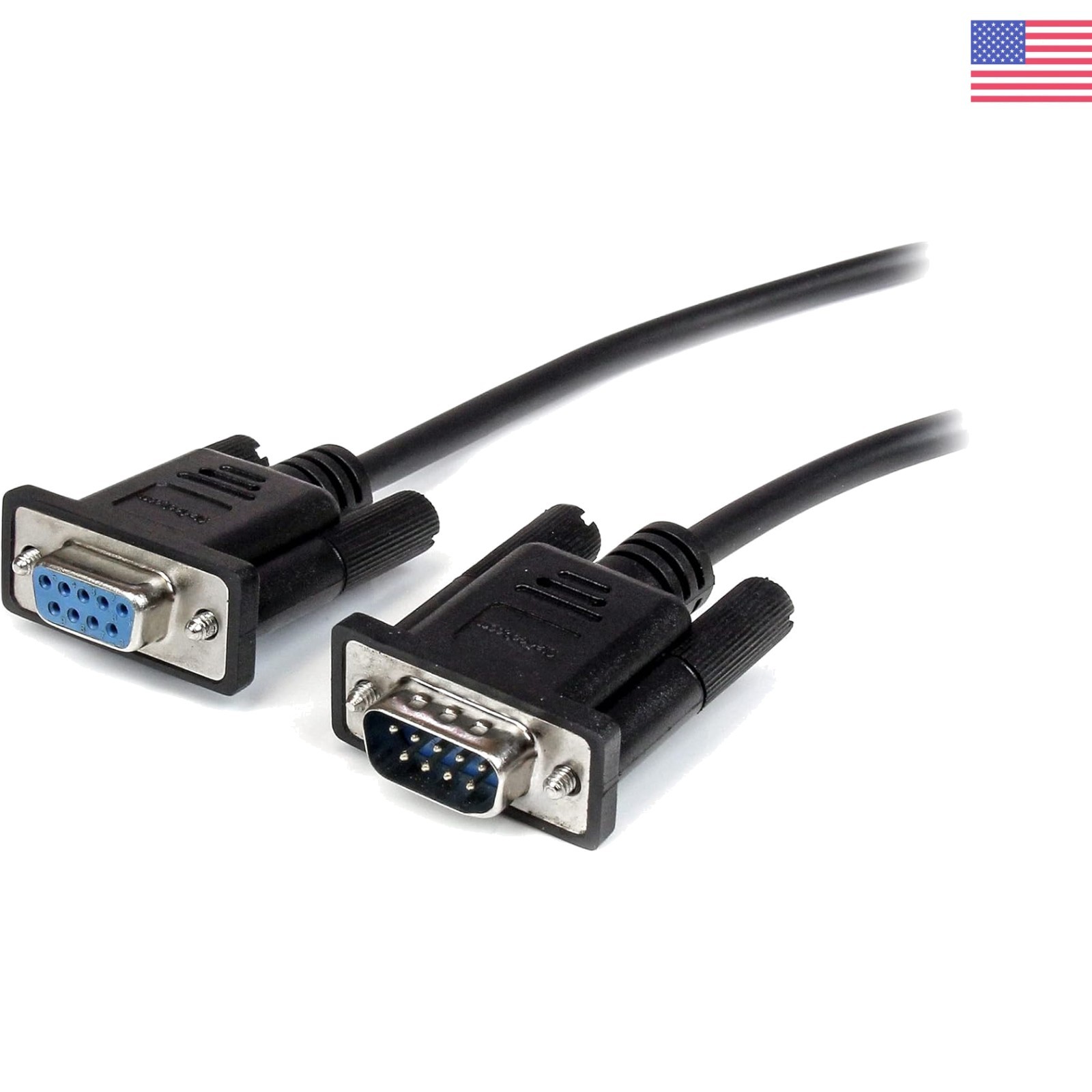 2m DB9 RS232 Male to Female Serial Cable - Reliable Data Transfer 6.6 ft