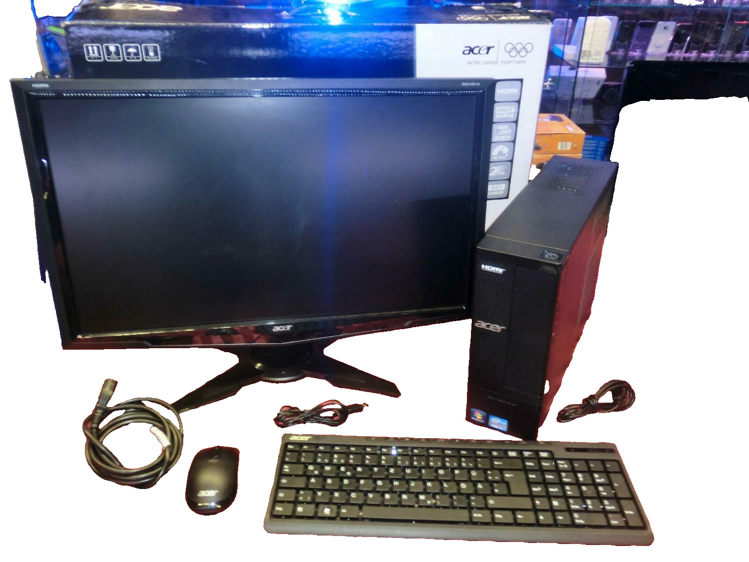 Acer Aspire X1935 desktop PC & monitor Acer G245HQ, Intel i5 Quad, 2 year warranty