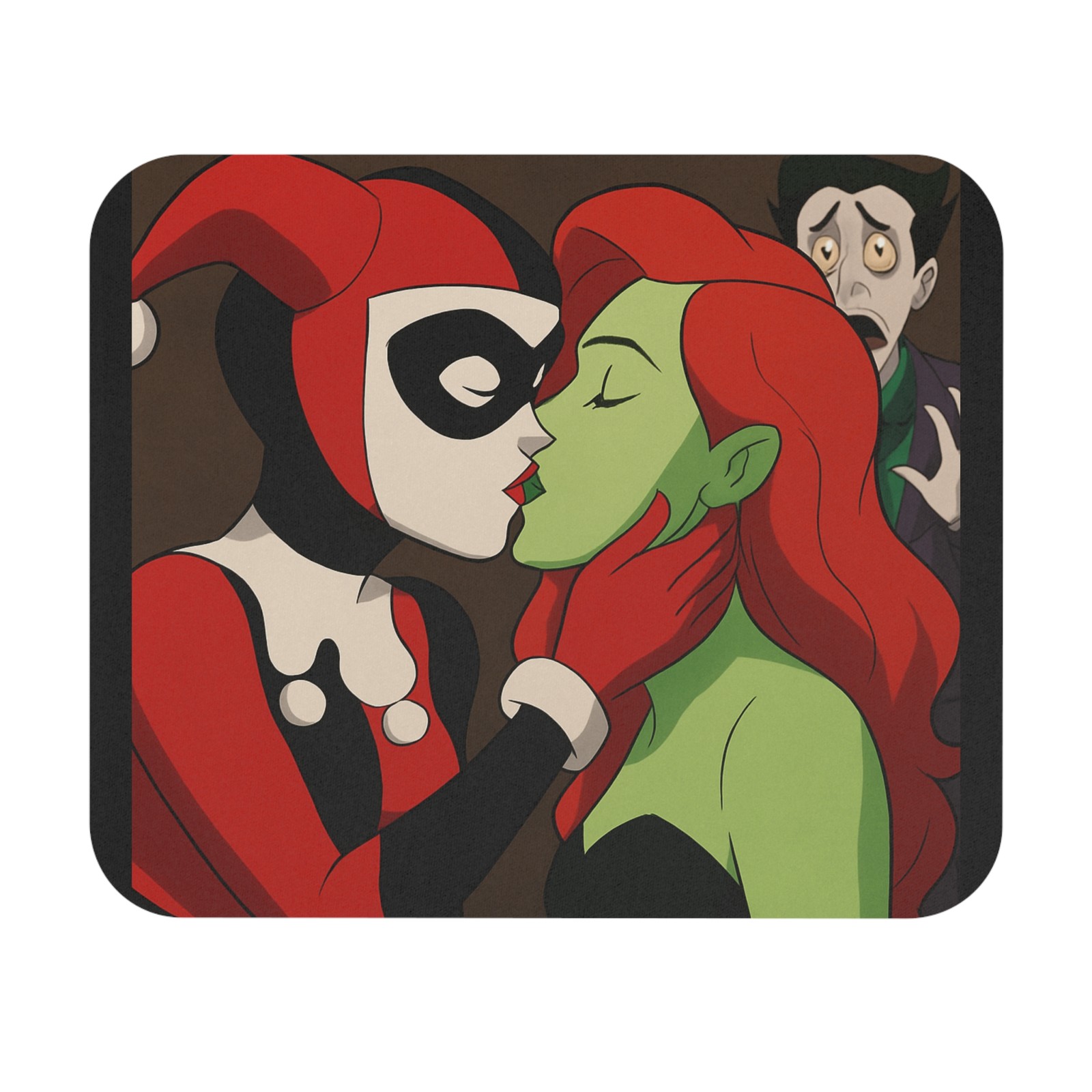 Harley Quinn and Poison Ivy Kiss Mouse Pad Comic Art The Animated Series Joker 