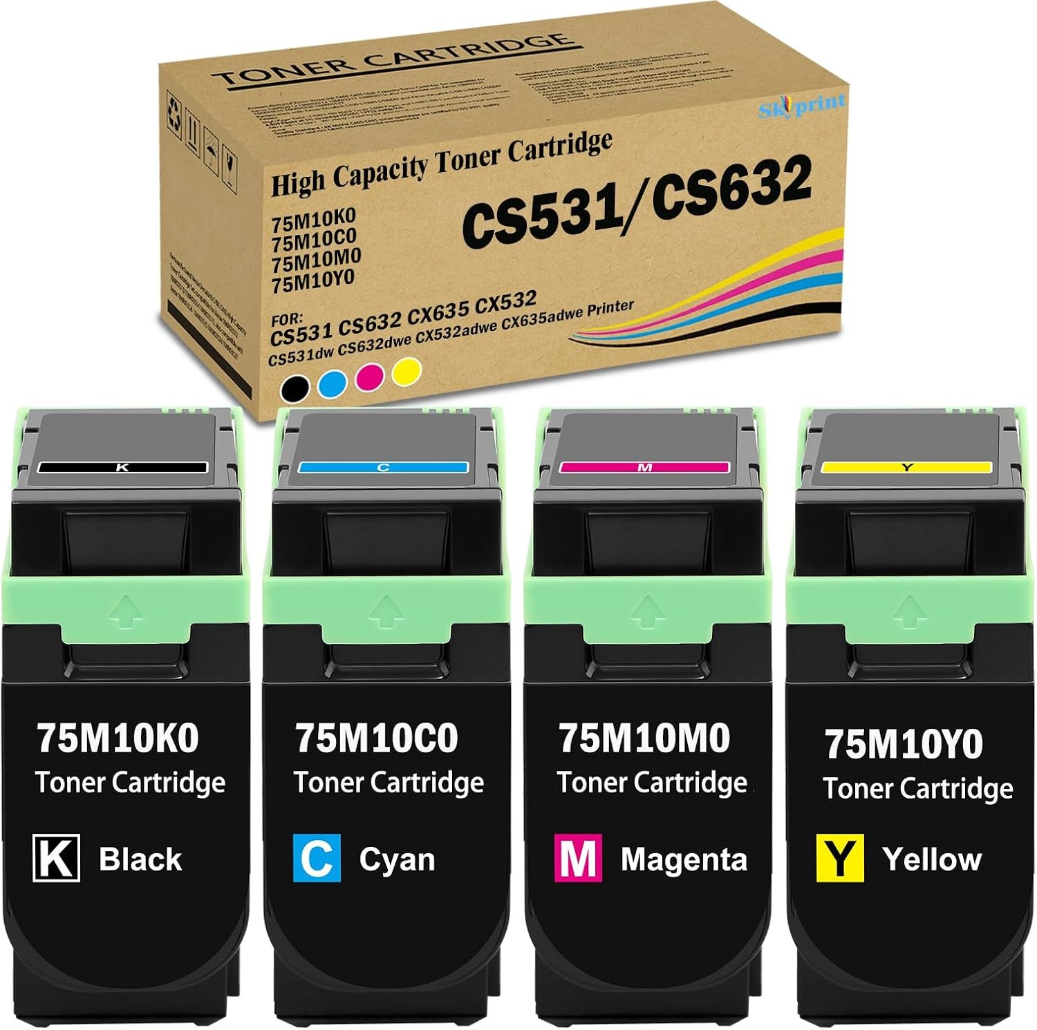 CS531/CS632 Toner Cartridge for Lexmark CS632dwe CX532adwe CX635adwe Printers