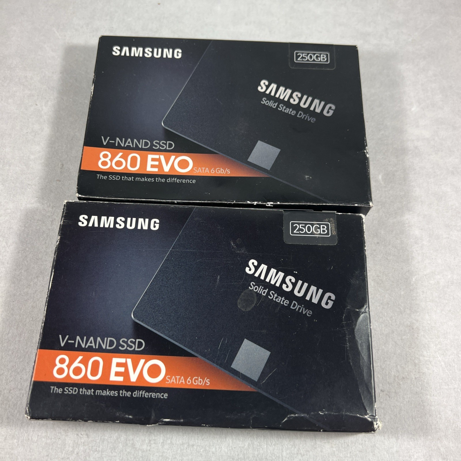 (2) Samsung EVO V-NAND SSD 860 MZ-76E250 250GB SATA 2.5"